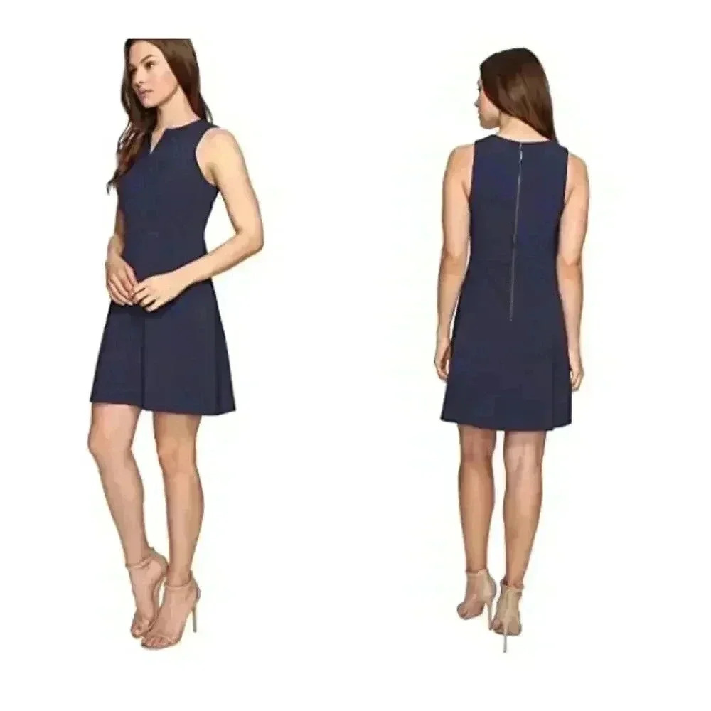 Kensie‎ Heather Stretch Crepe Dress Navy Size XXL